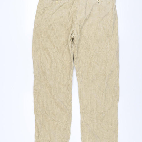 Route One Men's Beige Corduroy Trousers W32 Classic Fit