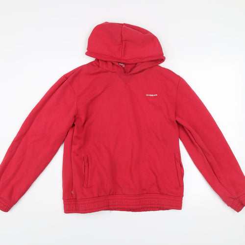 LA Gear Womens Red Pullover Hoodie Size 16 Regular Fit Fleece
