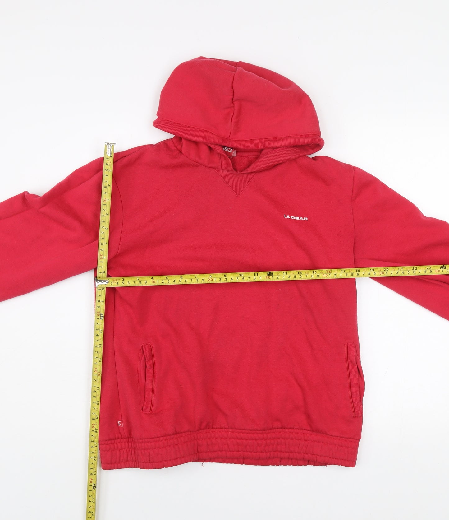 LA Gear Womens Red Pullover Hoodie Size 16 Regular Fit Fleece