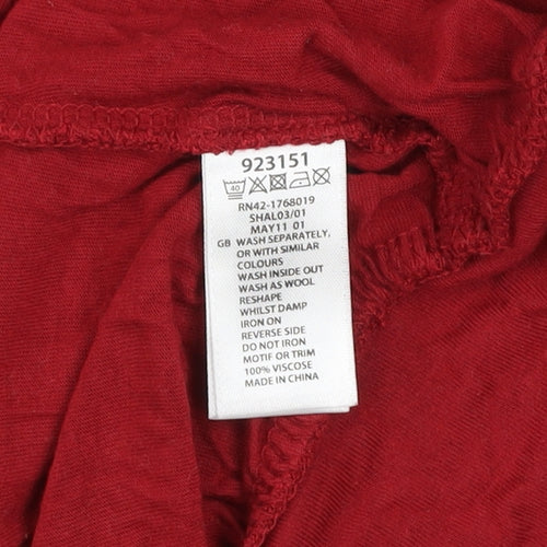 Monsoon Womens Red Cowl Neck Long Sleeve Viscose Blouse Size 10