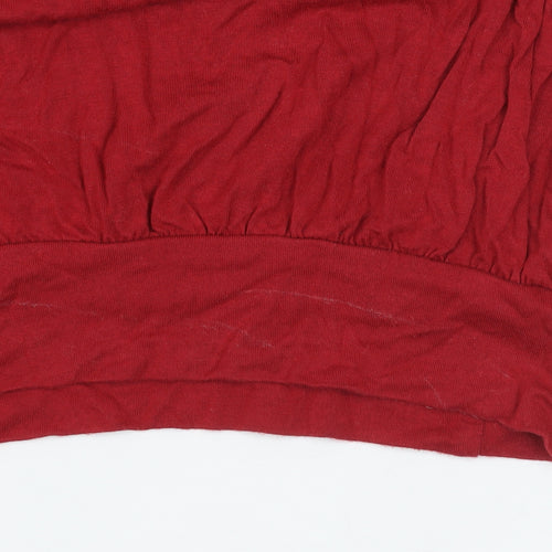 Monsoon Womens Red Cowl Neck Long Sleeve Viscose Blouse Size 10
