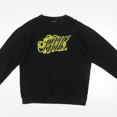BHC Men's Black Pullover Sweatshirt L Graphic Logo Cotton Blend