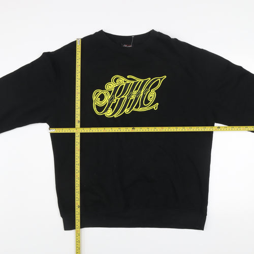 BHC Men's Black Pullover Sweatshirt L Graphic Logo Cotton Blend