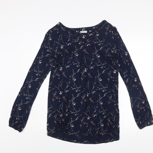 Fat Face Women’s Blue Floral Long Sleeve Tunic Blouse Size 10