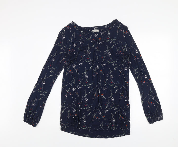 Fat Face Women’s Blue Floral Long Sleeve Tunic Blouse Size 10