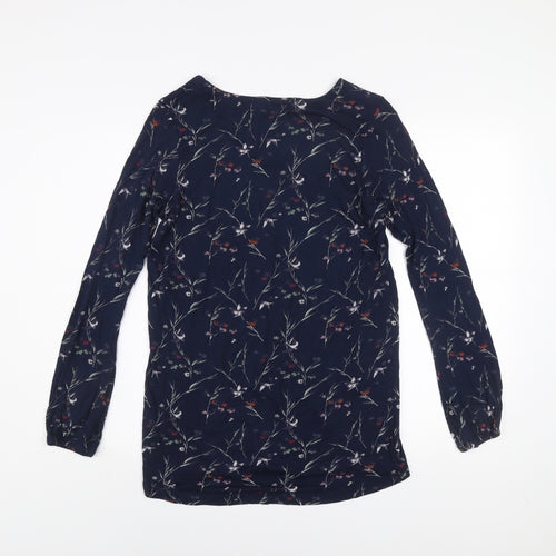 Fat Face Women’s Blue Floral Long Sleeve Tunic Blouse Size 10