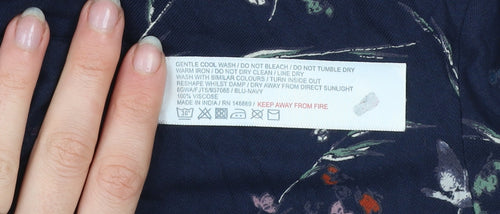 Fat Face Women’s Blue Floral Long Sleeve Tunic Blouse Size 10