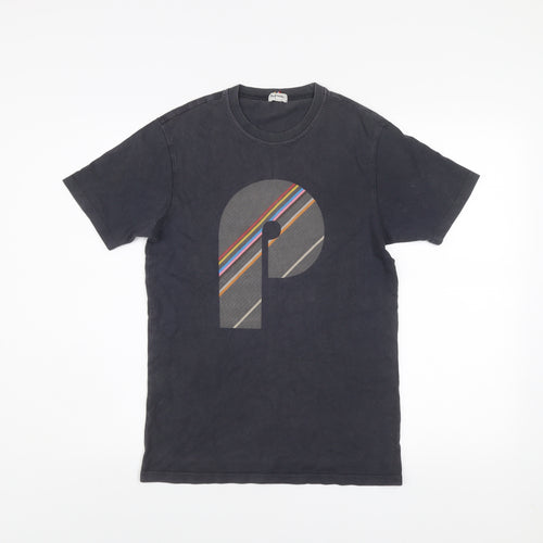 Paul Smith Men's Black M Graphic P Logo Cotton T-Shirt