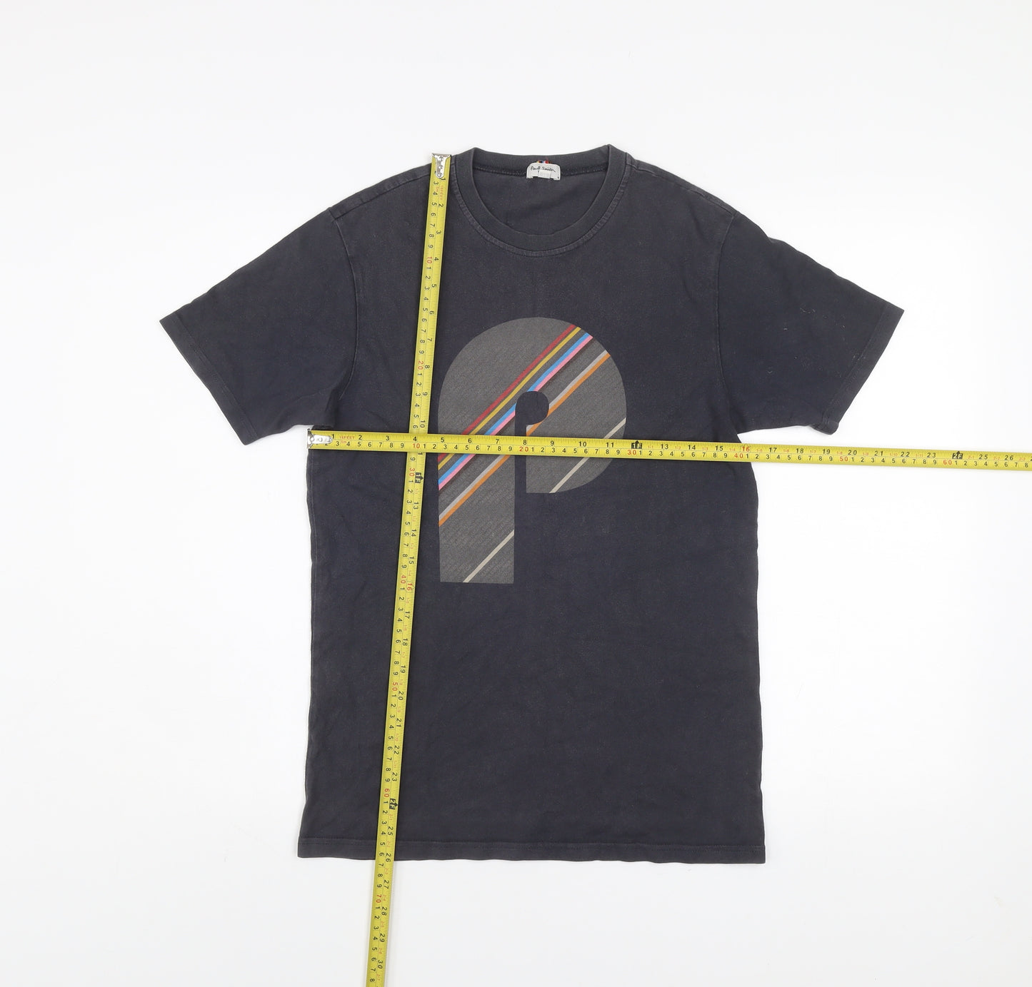 Paul Smith Men's Black M Graphic P Logo Cotton T-Shirt