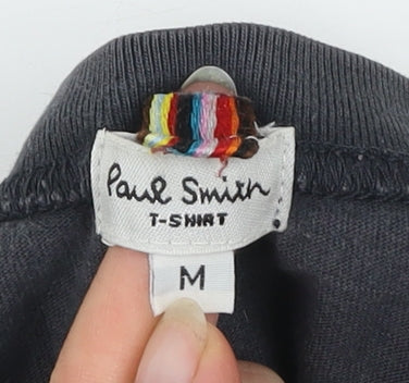 Paul Smith Men's Black M Graphic P Logo Cotton T-Shirt