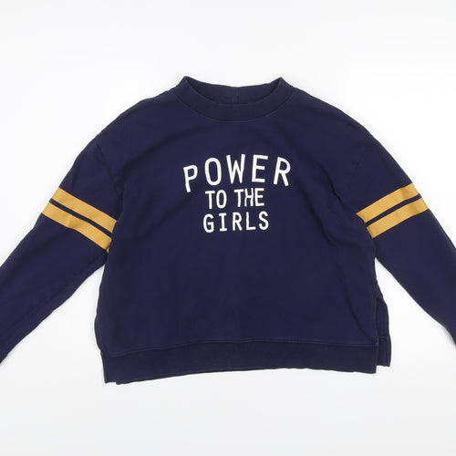 H&M Divided Women's Navy Blue Cotton Pullover Sweatshirt Size L