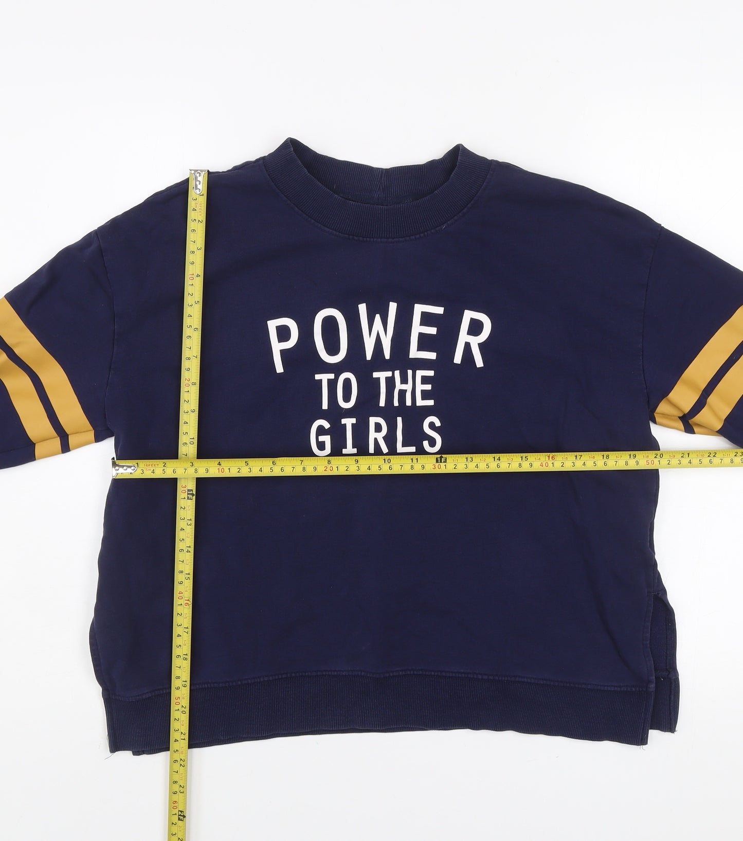 H&M Divided Women's Navy Blue Cotton Pullover Sweatshirt Size L