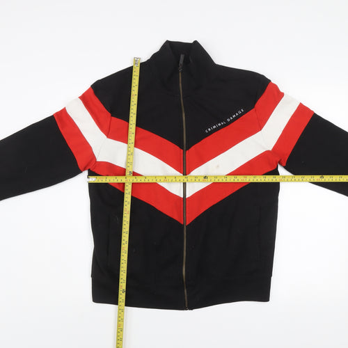 Criminal Damage Men's Black Red White Track Jacket Size S Full Zip