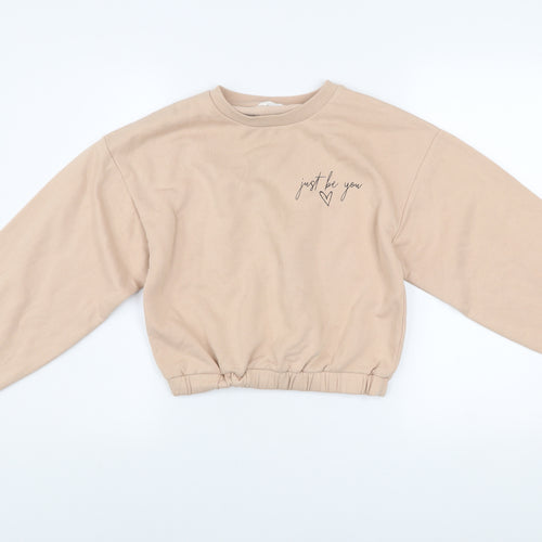 Candy Couture Girls Beige Just Be You Pullover Sweatshirt Age 13