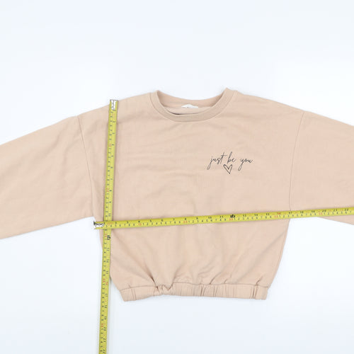 Candy Couture Girls Beige Just Be You Pullover Sweatshirt Age 13