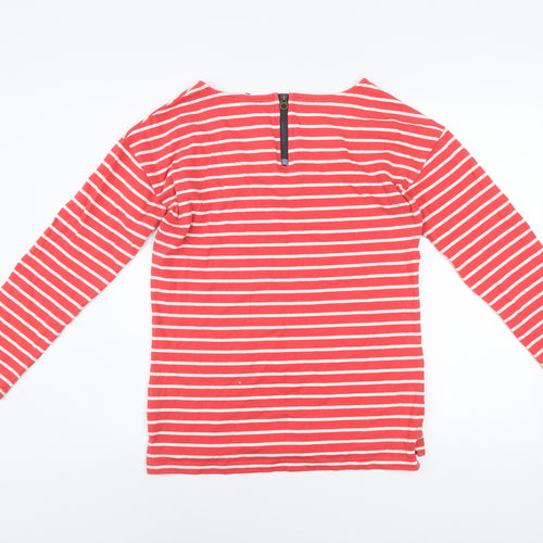 Lighthouse Women's Red Striped Long Sleeve Boat Neck Cotton Top Size 12