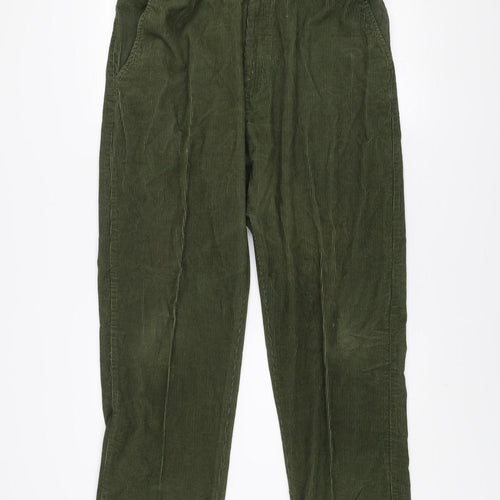Clifford James Men's Green Corduroy Trousers 38R Classic Fit Cotton