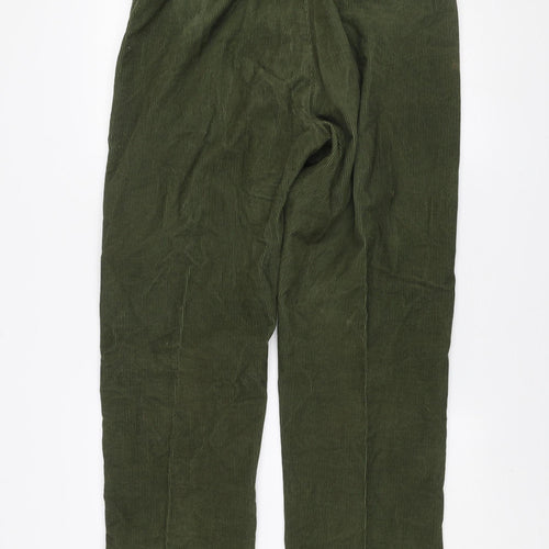 Clifford James Men's Green Corduroy Trousers 38R Classic Fit Cotton