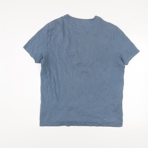 U.S. Polo Assn. Men’s Blue Cotton Crew Neck Graphic T-Shirt Size L