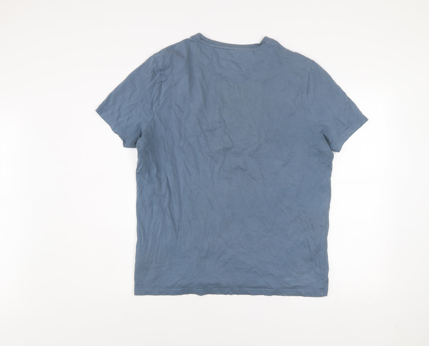 U.S. Polo Assn. Men’s Blue Cotton Crew Neck Graphic T-Shirt Size L