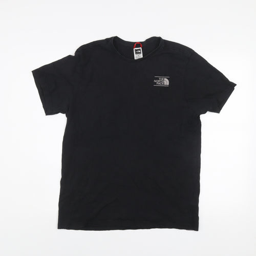 The North Face Mens Black Regular Fit Graphic Print Cotton T-Shirt M