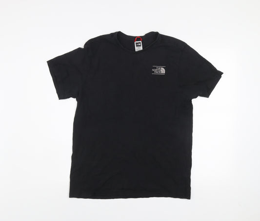 The North Face Mens Black Regular Fit Graphic Print Cotton T-Shirt M