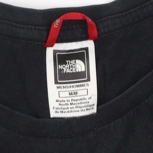 The North Face Mens Black Regular Fit Graphic Print Cotton T-Shirt M