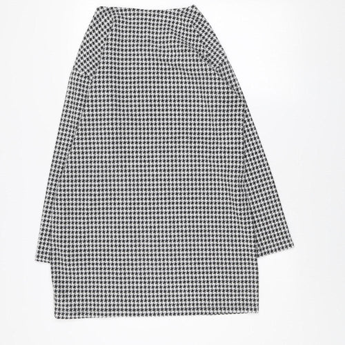 F&F Womens Black White Houndstooth Shift Dress Size 12