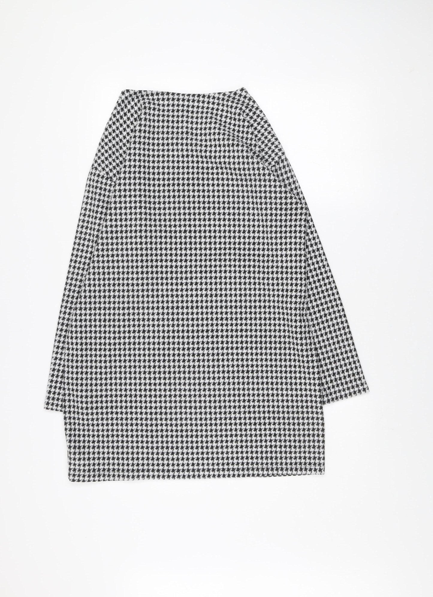 F&F Womens Black White Houndstooth Shift Dress Size 12