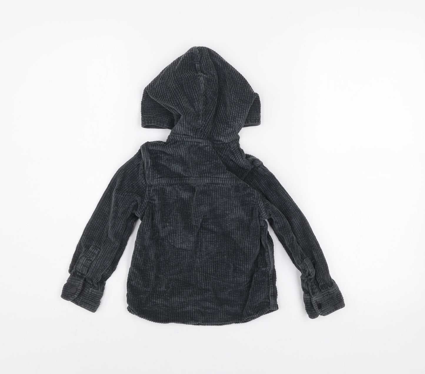 Marks and Spencer Boys Grey Corduroy Hooded Shirt Jacket 2-3 Years