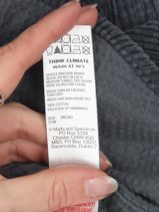 Marks and Spencer Boys Grey Corduroy Hooded Shirt Jacket 2-3 Years