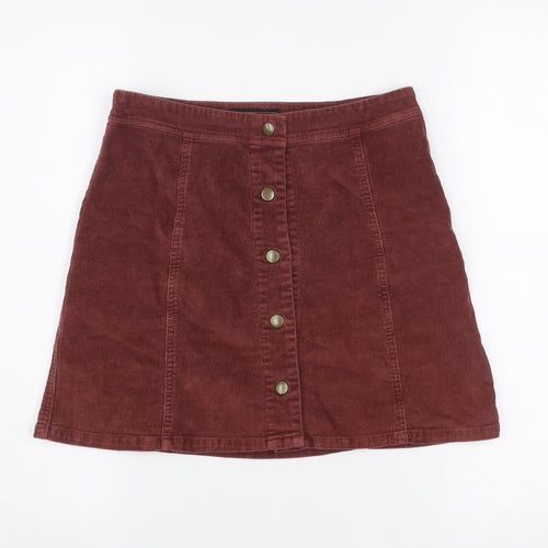 Seven Sisters Womens Brown Corduroy A-Line Mini Skirt XXS