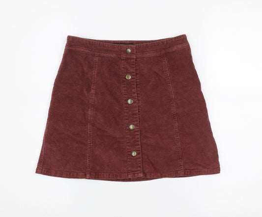 Seven Sisters Womens Brown Corduroy A-Line Mini Skirt XXS