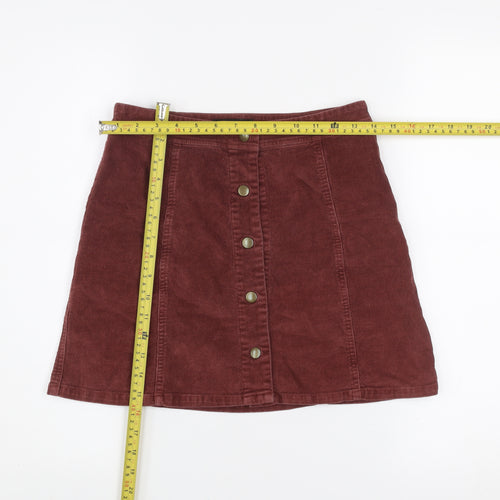 Seven Sisters Womens Brown Corduroy A-Line Mini Skirt XXS