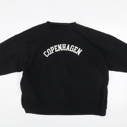 PrettyLittleThing Women Black L Pullover Sweatshirt Copenhagen Print