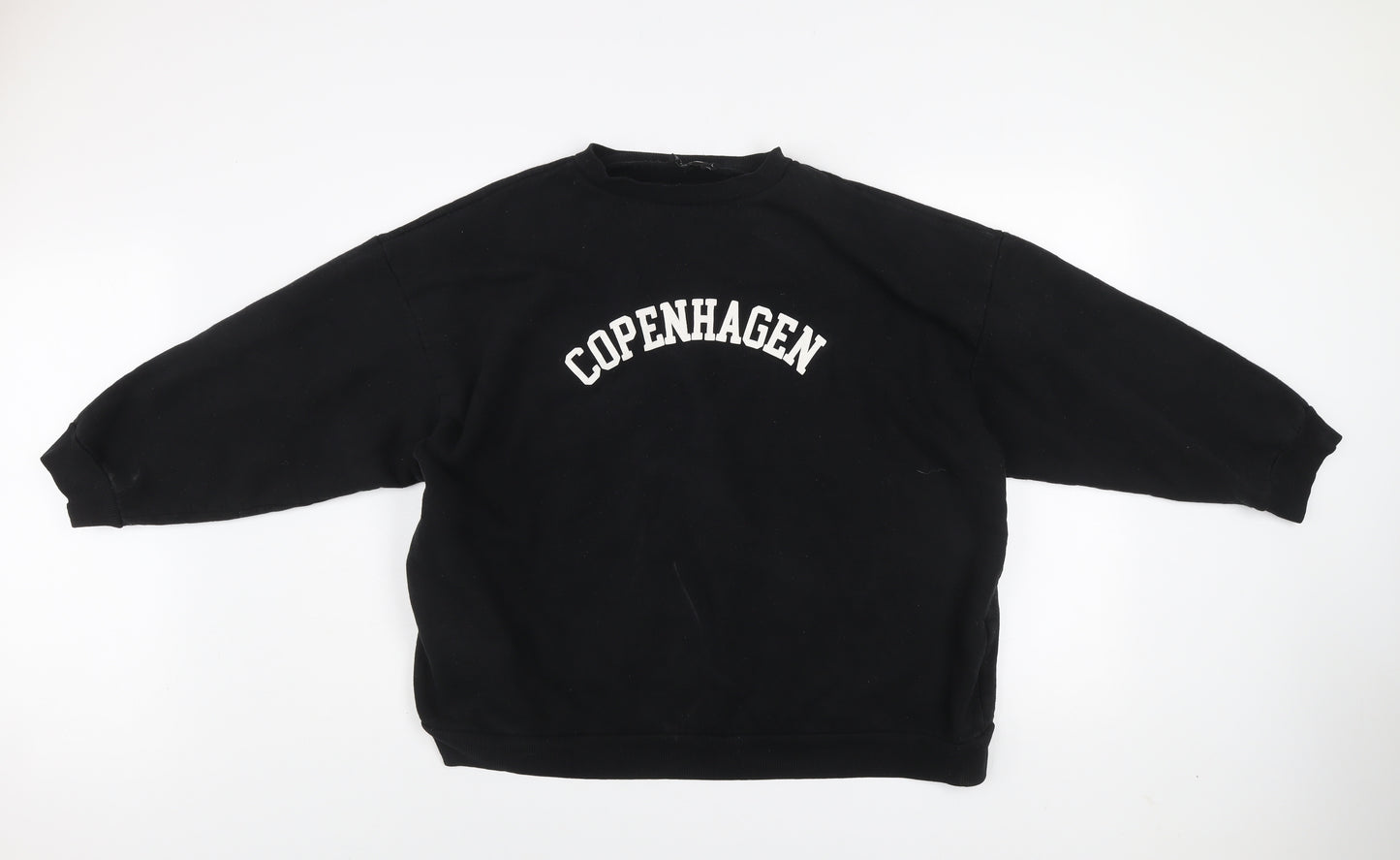 PrettyLittleThing Women Black L Pullover Sweatshirt Copenhagen Print