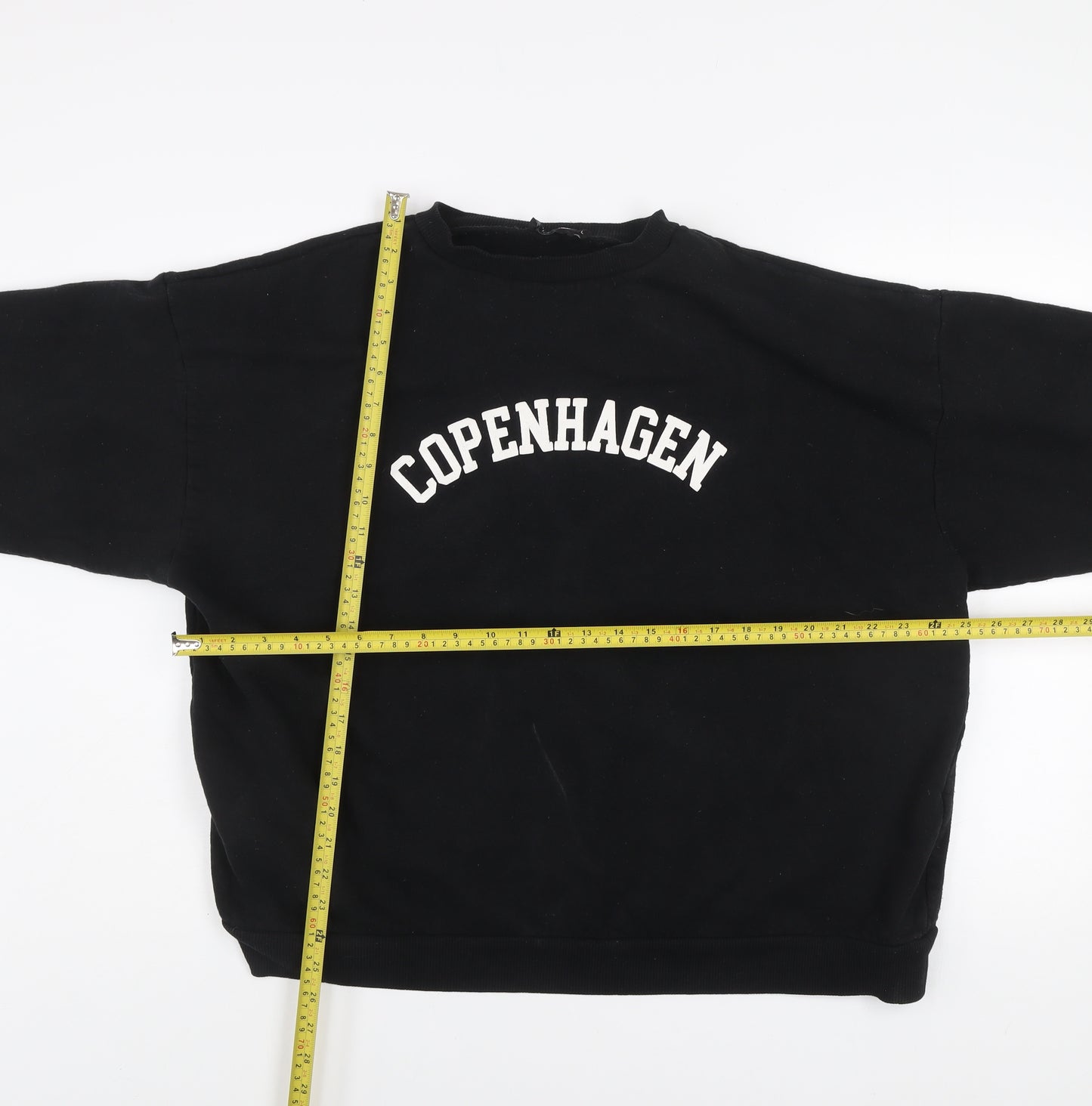 PrettyLittleThing Women Black L Pullover Sweatshirt Copenhagen Print