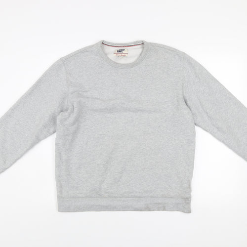 Lands' End Men's Grey Pullover Sweatshirt M Regular Fleece Crew Neck