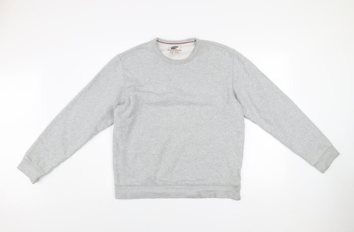 Lands' End Men's Grey Pullover Sweatshirt M Regular Fleece Crew Neck