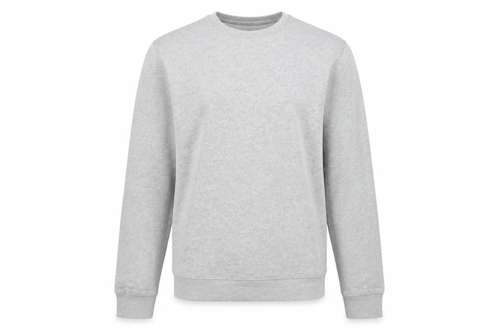 Front view of Lands' End Men's Grey Pullover Sweatshirt M Regular Fleece Crew Neck