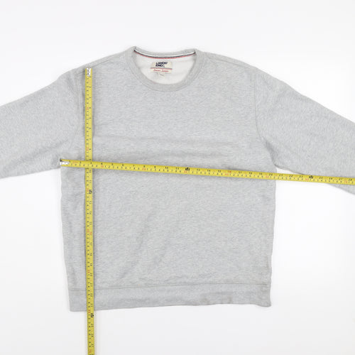 Lands' End Men's Grey Pullover Sweatshirt M Regular Fleece Crew Neck