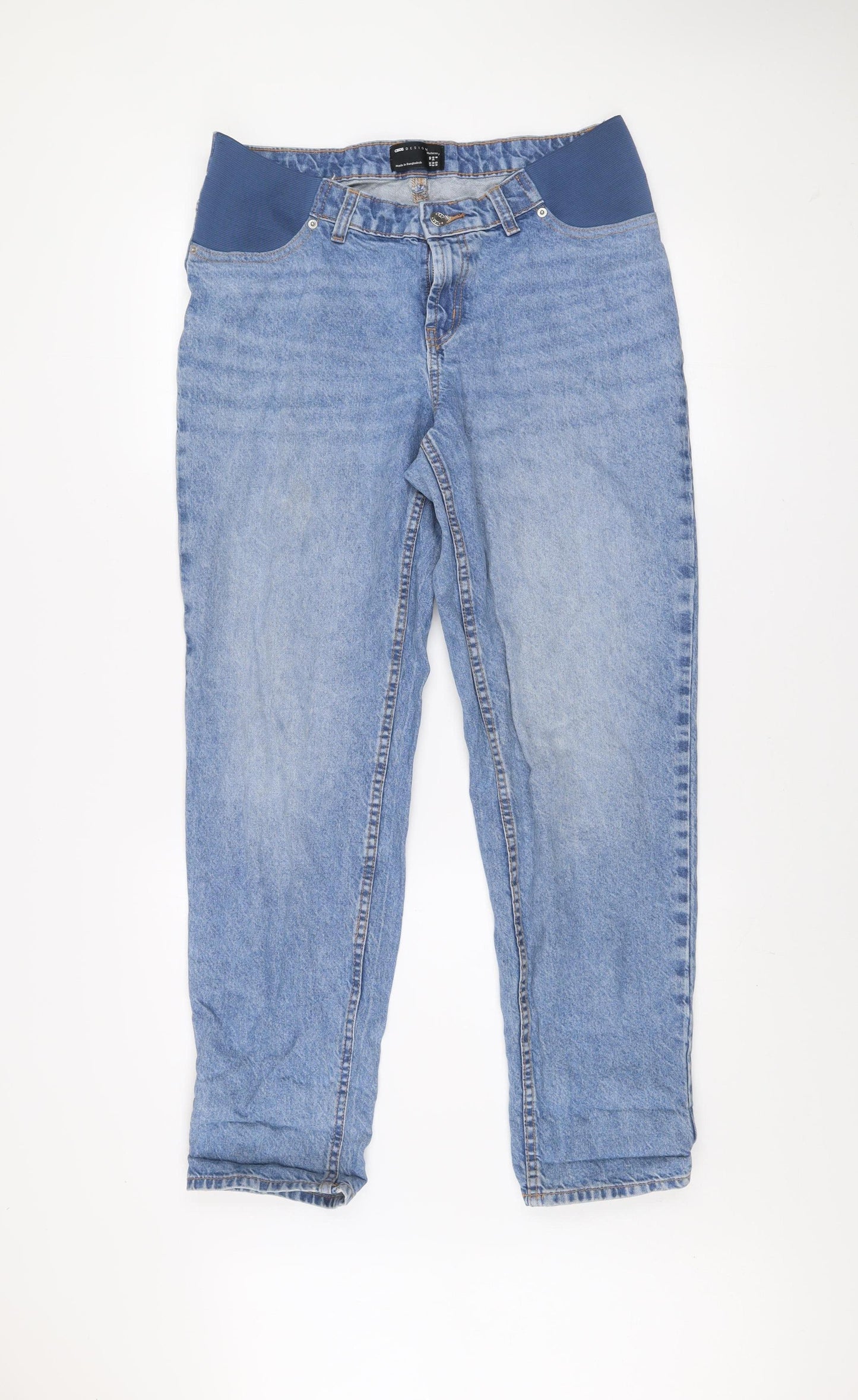ASOS DESIGN Women Blue Maternity Mom Jeans Size 10 High Rise Denim