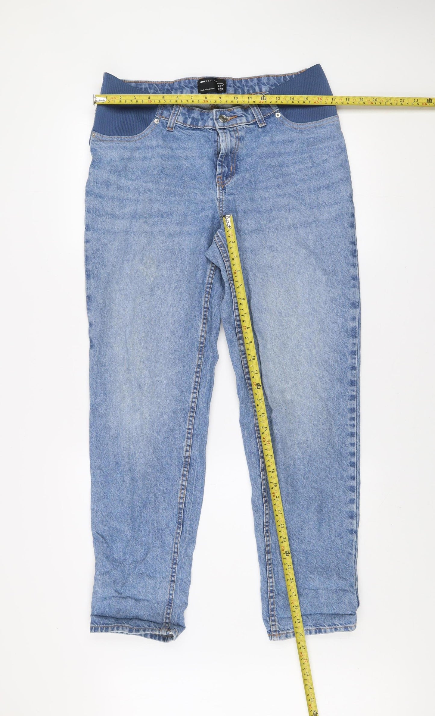 ASOS DESIGN Women Blue Maternity Mom Jeans Size 10 High Rise Denim