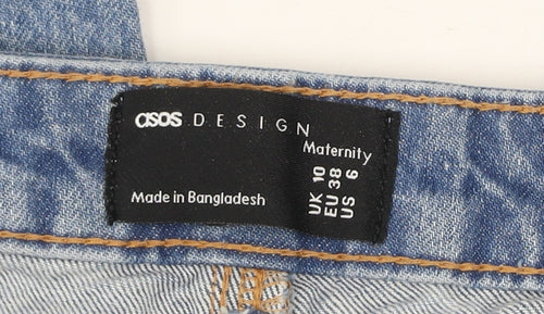 ASOS DESIGN Women Blue Maternity Mom Jeans Size 10 High Rise Denim