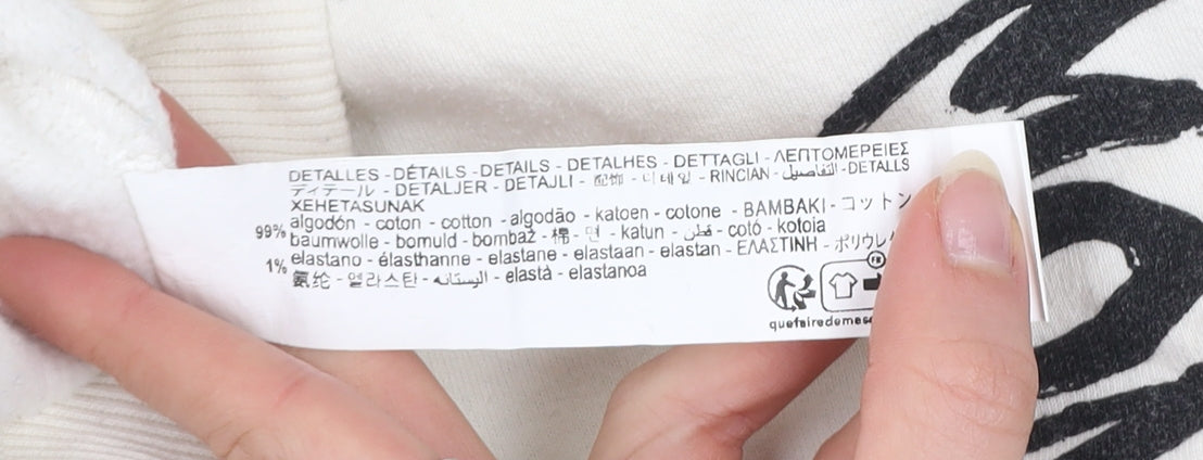 Zara Boys Ivory Graphic Print Pullover Sweatshirt 8-9 Years