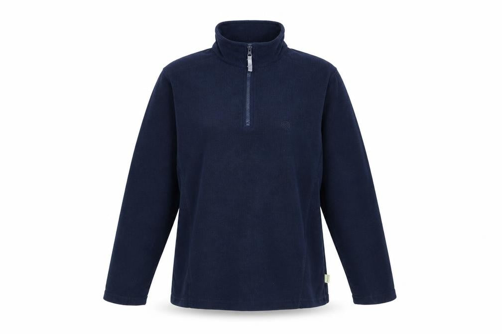 Front view of Hawkshead Active Navy 1/2 Zip Fleece Sweatshirt Women's, size 16