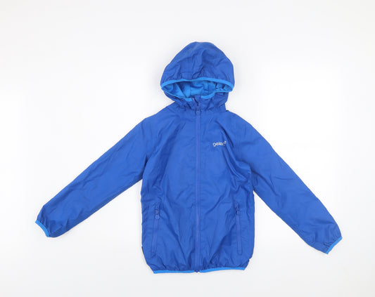 Gelert Boys Blue 7-8 Years Hooded Lightweight Windbreaker Jacket