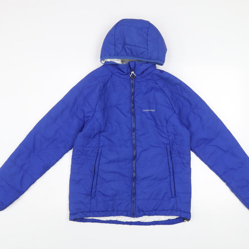 Craghoppers Womens Blue Puffer Jacket Size 10 Hooded Lightweight Outdoor