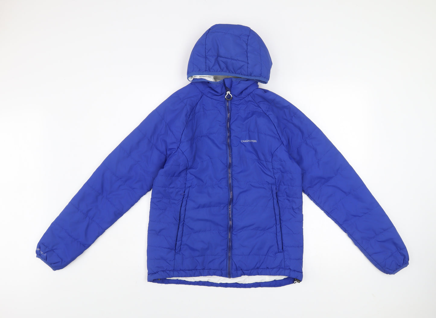 Craghoppers Womens Blue Puffer Jacket Size 10 Hooded Lightweight Outdoor