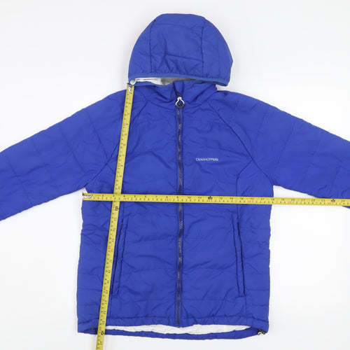Craghoppers Womens Blue Puffer Jacket Size 10 Hooded Lightweight Outdoor